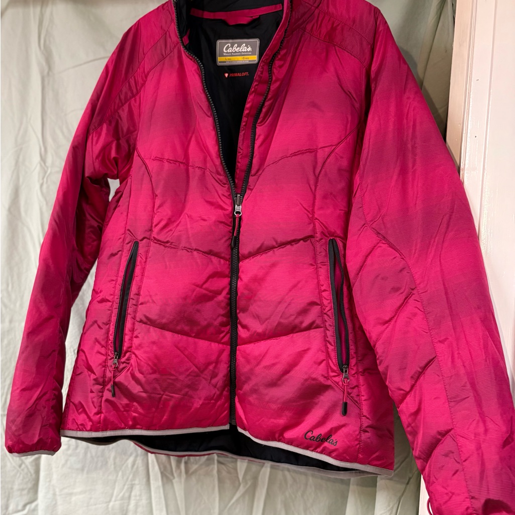 Cabela's Women's Fuchsia Puffer Jacket Primaloft Insulated